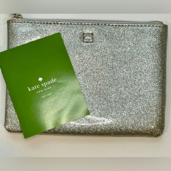 Kate Spade Silver Glitter Pouch - Picture 3 of 5